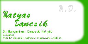 matyas dancsik business card