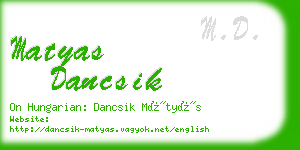 matyas dancsik business card